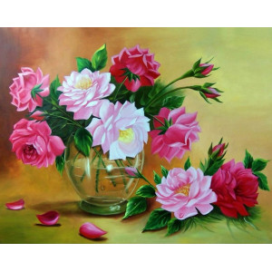 Картина по номерам "Розы в вазе"