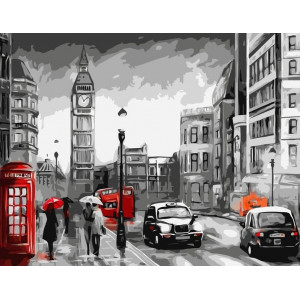 Картина по номерам "Чёрно-белый Лондон"
