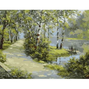 Картина по номерам "Тропа у реки"