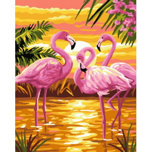 Картина по номерам "Розовые фламинго"