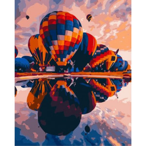 Картина по номерам "Воздушные шары на земле"