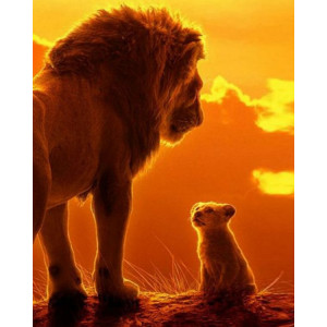 Картина по номерам "Лев и львенок"