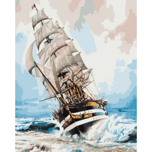 Картина по номерам "Корабль на волнах"