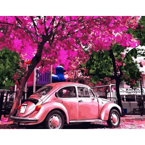 Картина по номерам "Розовый Volkswagen"