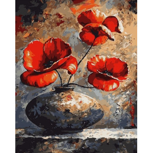 Картина по номерам "Цветы в каменном горшке"