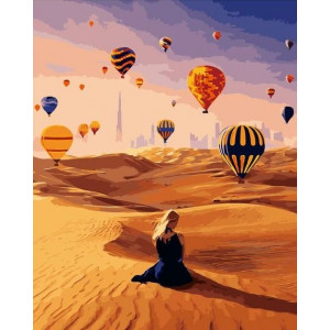 Картина по номерам "Пустыня и воздушные шары"