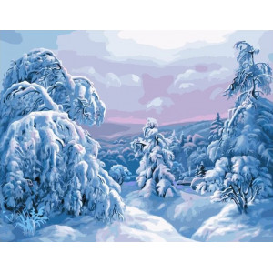 Картина по номерам "Зимний лес"