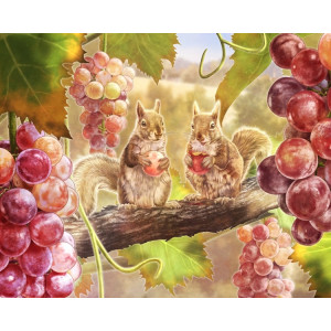 Картина по номерам "Белочки и виноград"