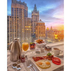 Картина по номерам "Сніданок у місті"