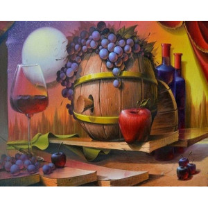Картина по номерам "Бочка винограда"