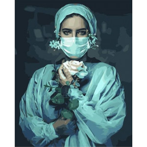 Картина по номерам "Хирург с розой"