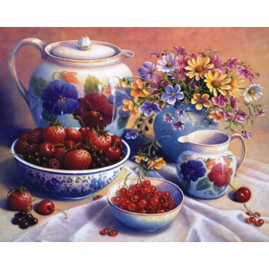 Картина по номерам "Чай и ягоды"