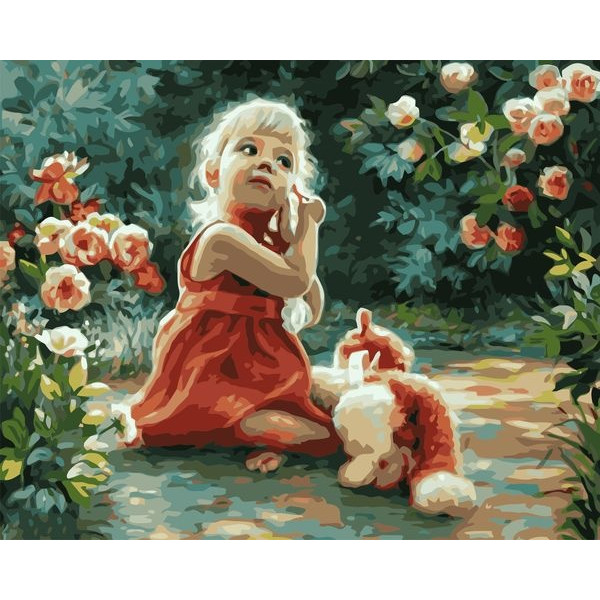 Картина по номерам "Девочка в саду"