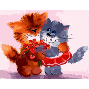 Картина по номерам "Милые котики"