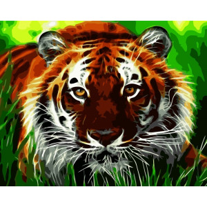 Картина по номерам "Притаившийся тигр"