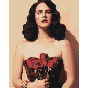 Картина по номерам "Lana Del Rey Лана Дель Рей: З трояндами"