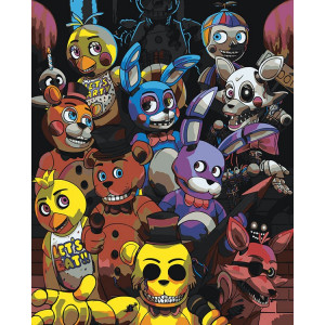 Картина по номерам "Фнаф Five nights at Freddy's Аниматроники"