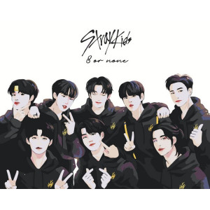 Картина по номерам "Stray Kids Стрей Кідс KPOP кпоп: Аніме"
