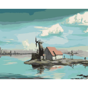 Картина по номерам "Млин біля води"