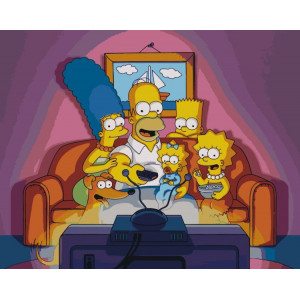 Картина по номерам "Simpsons Симпсоны: Семья на диване"