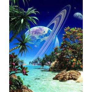 Картина по номерам "Космос та море"