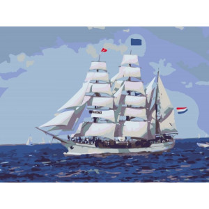 Картина по номерам "Парусник в море"