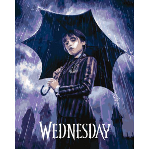 Картина по номерам "Wednesday Уэнсдей Аддамс: Постер с зонтом"