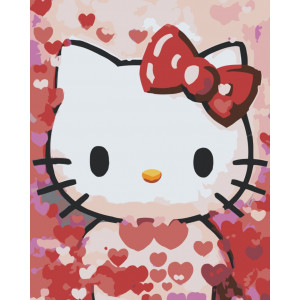 Картина по номерам "Аниме Hello Kitty Хеллоу Китти: Сердечки 2"