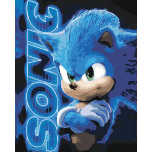 Картина по номерам "Кіно Сонік Sonic: їжак крупним планом"