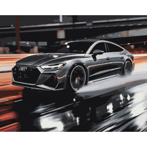 Картина по номерам "Машина Audi в місті, ніч"