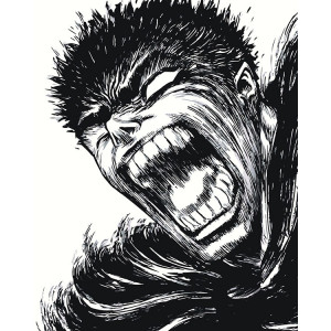 Картина по номерам "Берсерк Berserk манга аниме: Гатс чб"
