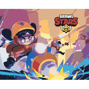 Картина по номерам "Brawl Stars Бравл Старс: Джекі, Динамайк"