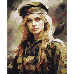 Картина по номерам "Девушка в военной форме"
