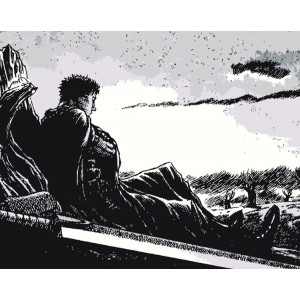 Картина по номерам "Берсерк Berserk манга аниме: Гатс чб"