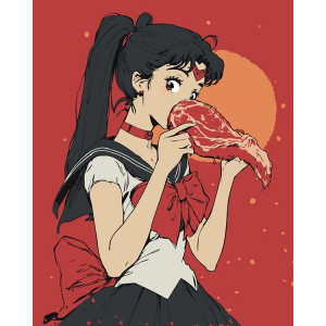 Картина по номерам "Аніме Сейлор Мун Sailor Moon: арт із м'ясом"