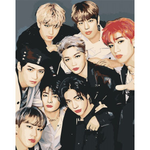 Картина по номерам "Stray Kids Стрей Кидс: Группа 5"