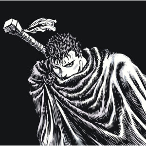 Картина по номерам "Берсерк Berserk манга аниме: Гатс чб"