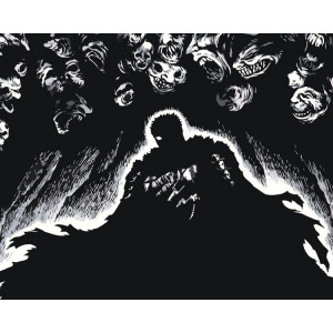 Картина по номерам "Берсерк Berserk манга аниме: Гатс чб арт"