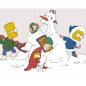 Картина по номерам "Simpsons Сімпсони: Ліза, Барт і Меггі взимку"