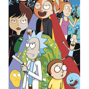 Картина по номерам "Рик и Морти Rick and Morty: Персонажи"
