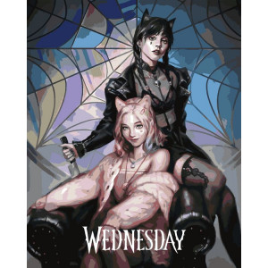Картина по номерам "Wednesday Уэнсдей Аддамс: Арт с подругой"