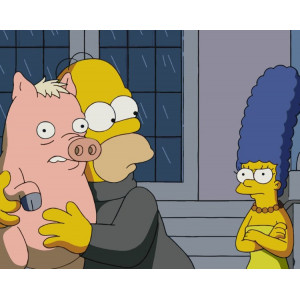 Картина по номерам "Simpsons Симпсоны: Мардж, Гомер и Свин"