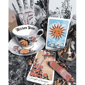 Картина по номерам "Таро, ворожіння: карти Лицар та Сонце"