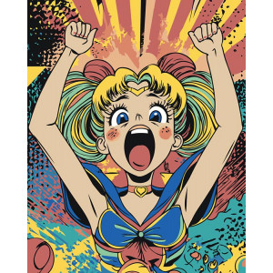 Картина по номерам "Аніме Сейлор Мун Sailor Moon: ретро арт"
