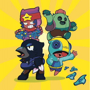 Картина по номерам "Brawl Stars Бравл Старс: Ворон, Спайк"