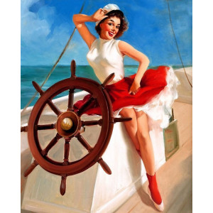 Картина по номерам "Девушка Pin-Up"