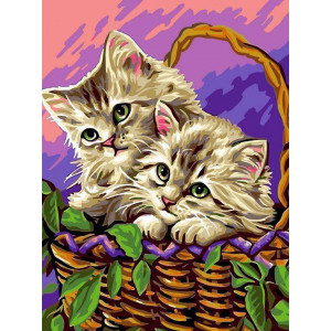 Картина по номерам "Котики у кошику"