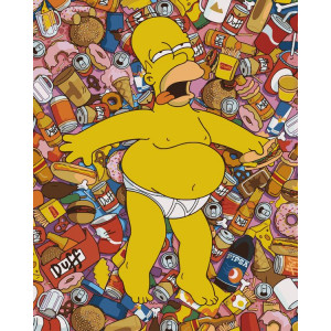 Картина по номерам "Simpsons Сімпсони: Гомер об'ївся"