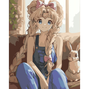 Картина по номерам "Аніме Сейлор Мун Sailor Moon: заєць арт"