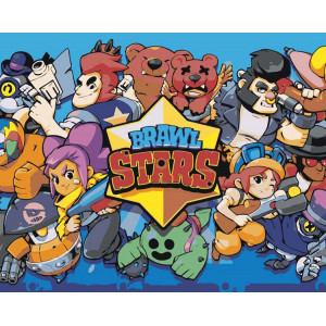 Картина по номерам "Brawl Stars Бравл Старс: герои арт"